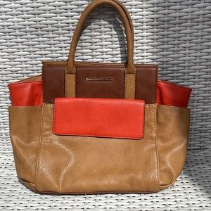 Kate Landry Orange & Brown Satchel / Tote Bag